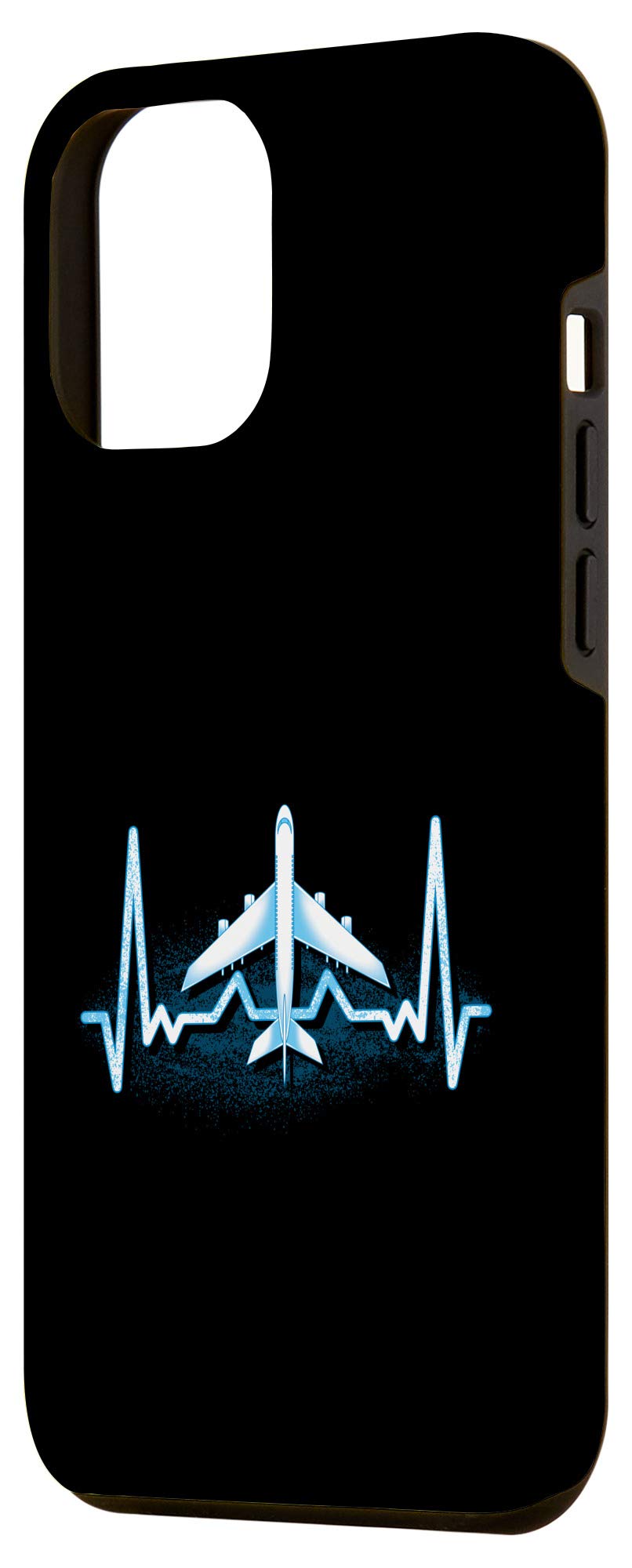 iPhone 12 Pro Max Case - Aviation Pilot Design with Airplane & Heartbeat Pattern - Perfect for Travelers & Flight Enthusiasts