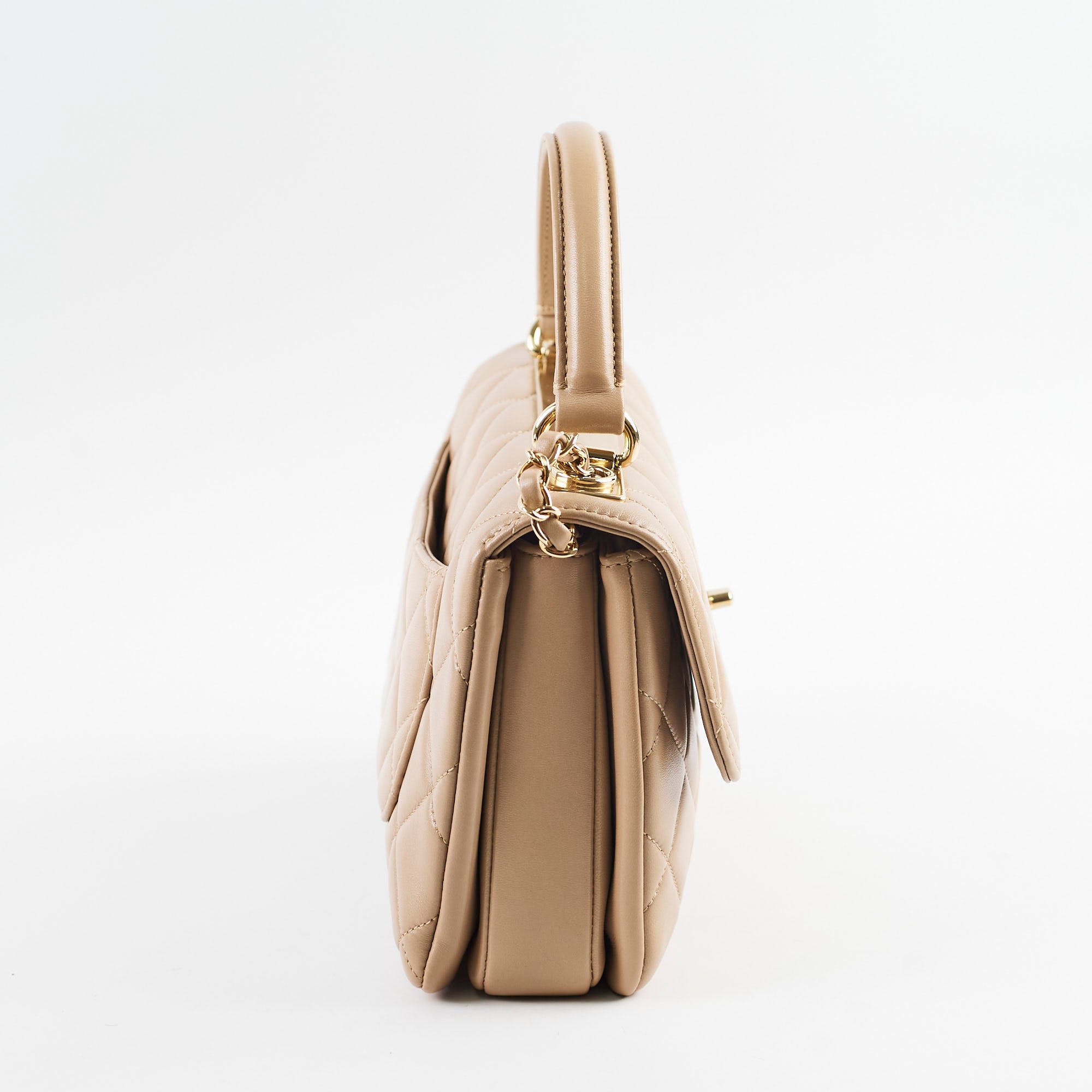 Chanel Small Trendy CC Lambskin Shoulder Bag in Beige - 23 Series | Luxury Designer Handbag for Women, Perfect for Evening Parties & Date Nights