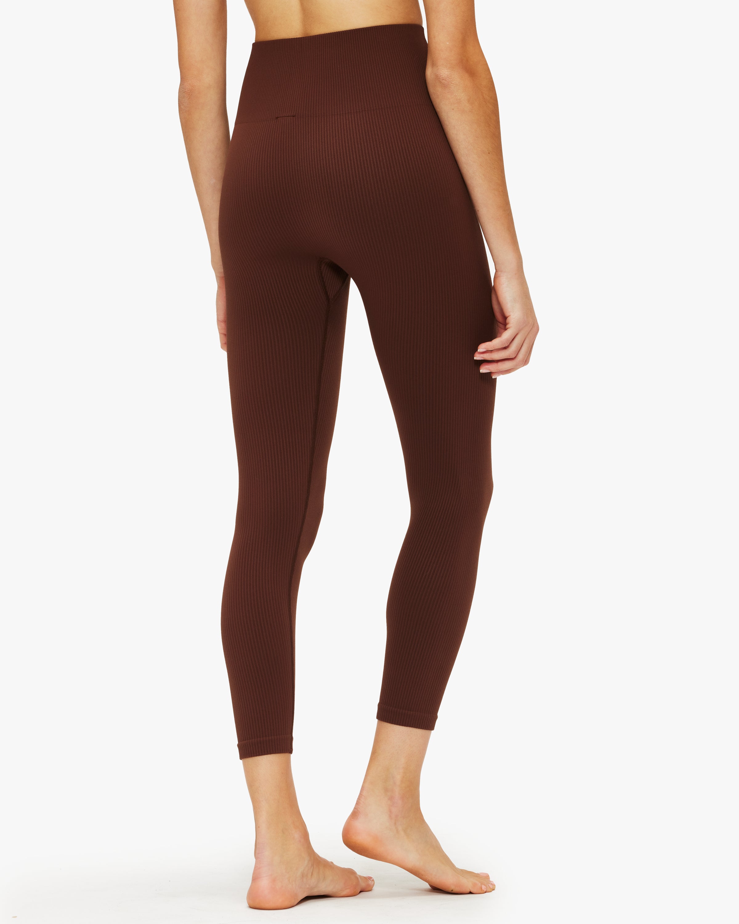 Saisei High Waist Ribbed 7/8 Leggings for Women - Soft Yoga Pants for Workout, Running & Lounge Wear