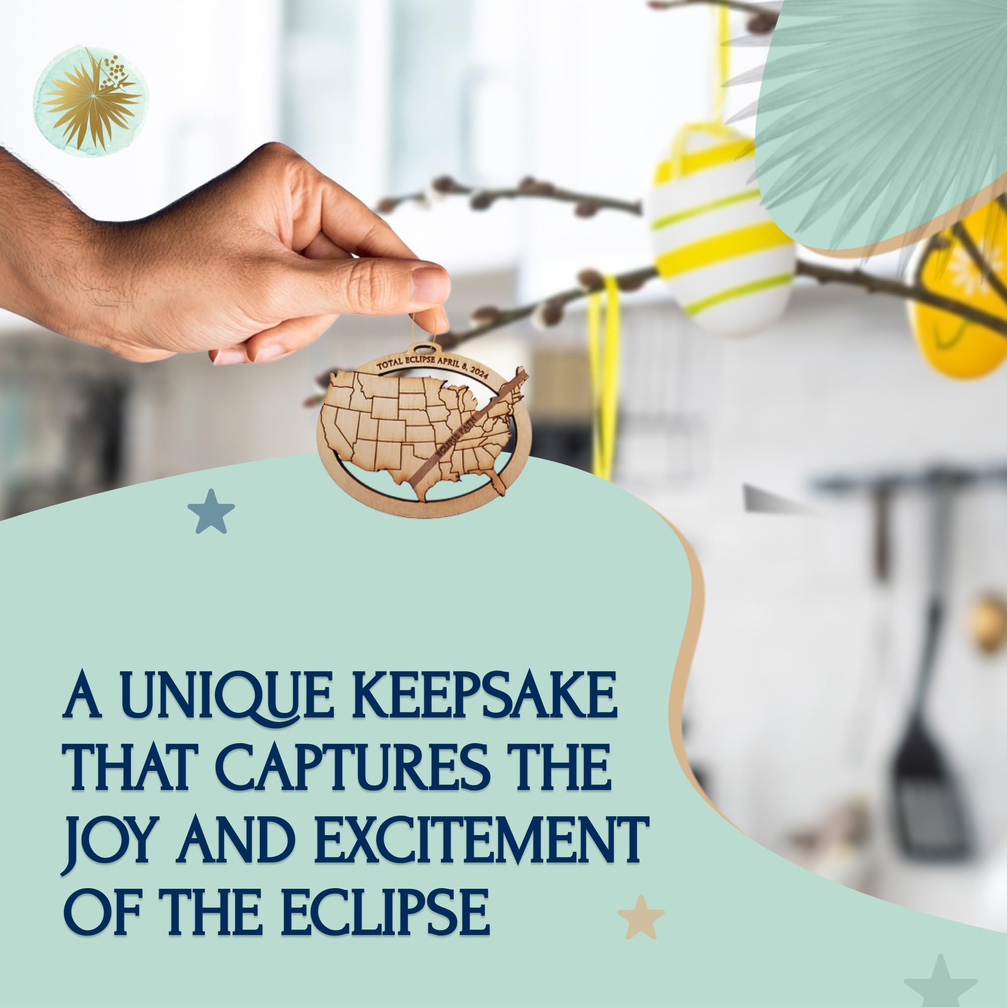 2024 Solar Eclipse Personalized Ornament - April 8 Total Eclipse Commemorative Keepsake - Unique Astronomy Gift for Collectors & Enthusiasts - Perfect for Home Decor, Office Display & Eclipse Viewing Parties