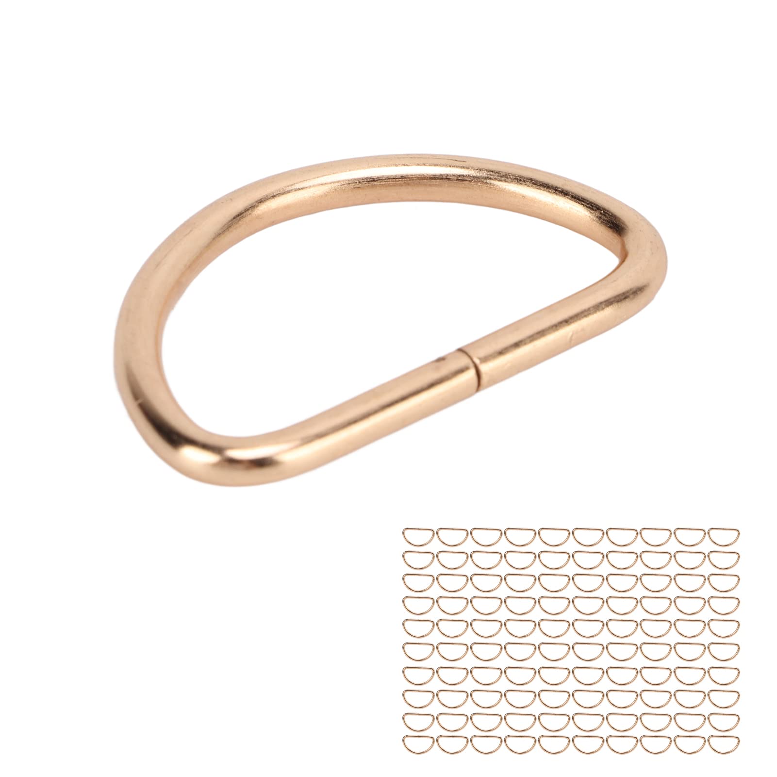 Heavy Duty Polished Iron Semi Circular D Rings - 3x32x17mm Gold for Pet Suitcases, Dog Chest Straps & Harnesses - Perfect for Luggage, Backpacks, Collars & Outdoor Gear Accessories