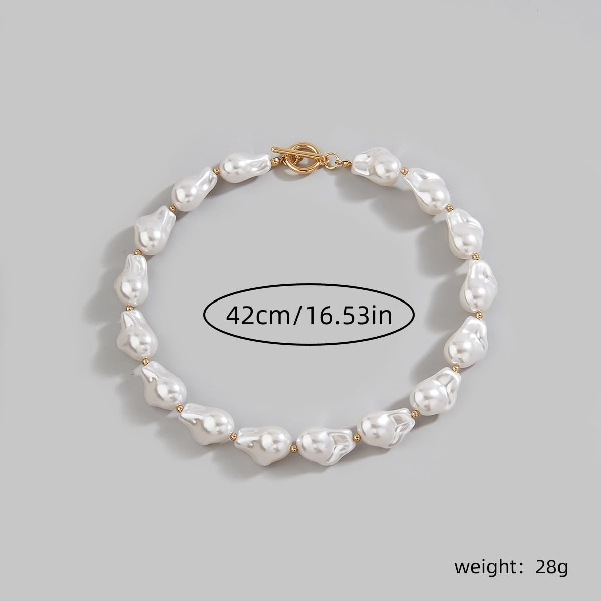 Baroque Pearl Choker Necklace for Women - Chunky Irregular Big Pearl Statement Necklace, Elegant Pearl Jewelry Gift for Her | Perfect for Weddings, Parties & Special Occasions