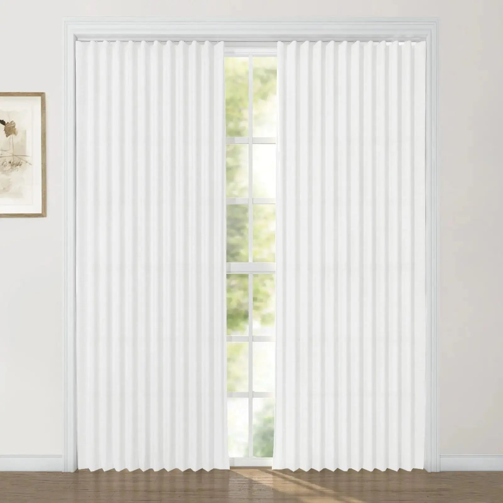 Liz Linen Ripple Fold Drapery Curtains - Elegant Window Treatments for Living Room & Bedroom Decor