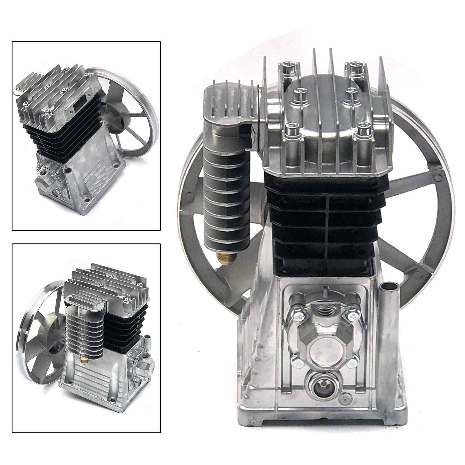 3HP 8.8CFM Single Stage Twin Cylinder Air Compressor Pump - Aluminum Head Piston Style Splash Lubrication for DIY, Auto Repair & Industrial Use