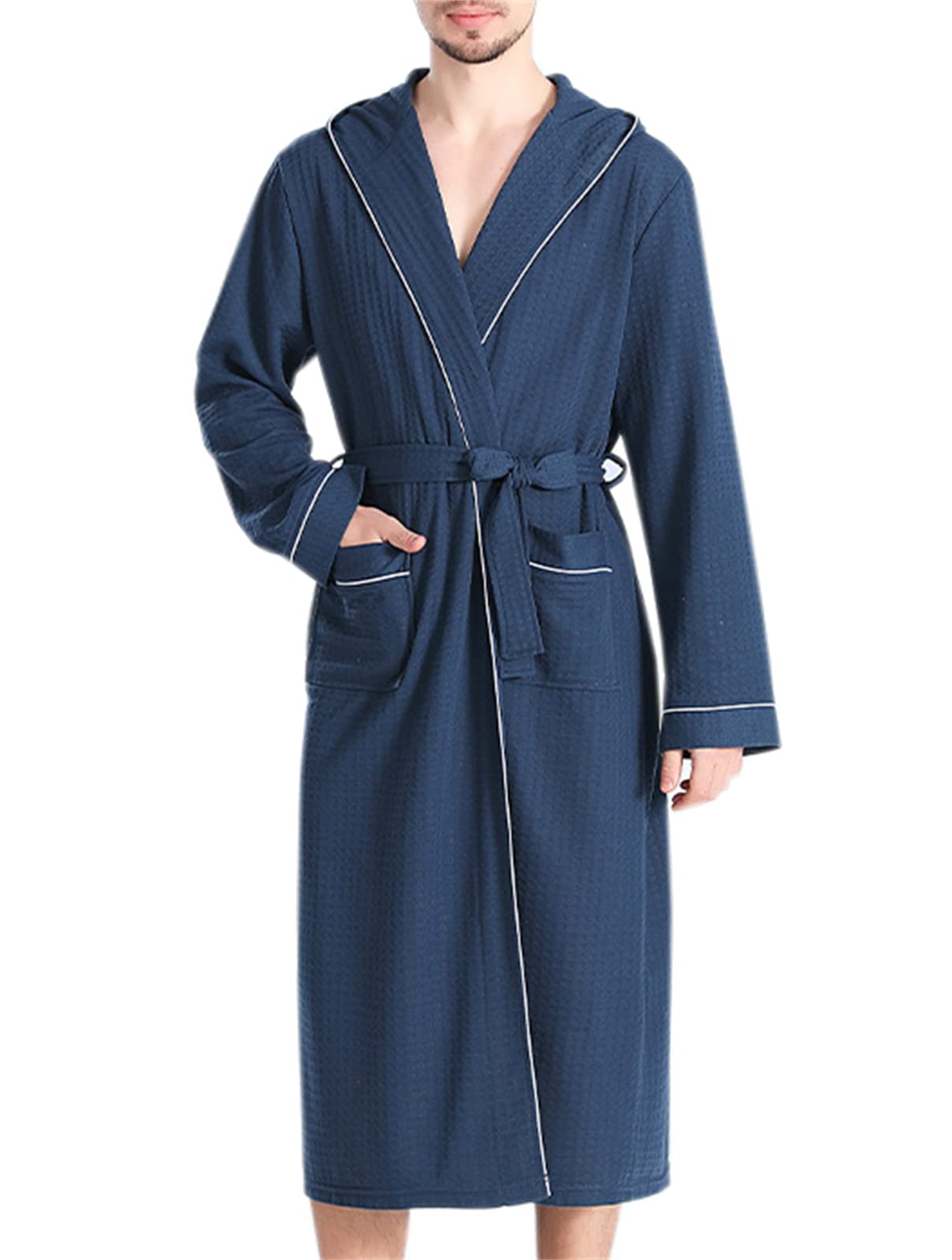 POSSIDEA Men's & Women's Hooded Waffle Bathrobe - Soft & Cozy Terry Cloth Robe for Spa, Lounge & After Shower - Perfect Gift for Him & Her