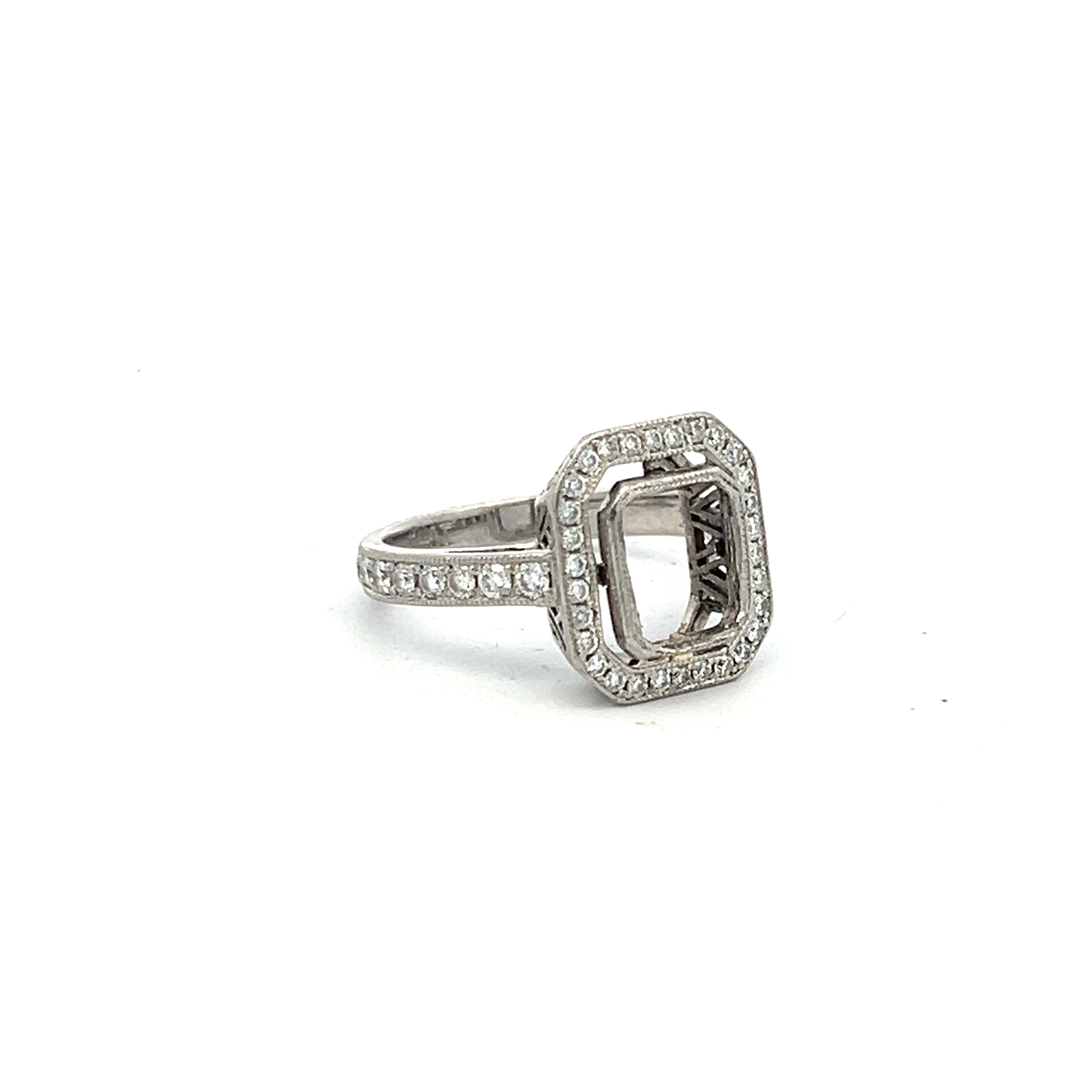 0.39 Carat Round Brilliant I SI1 Diamond Platinum Semi Mount Ring - Elegant Engagement & Wedding Ring for Women, Perfect for Proposals, Anniversaries, and Special Occasions