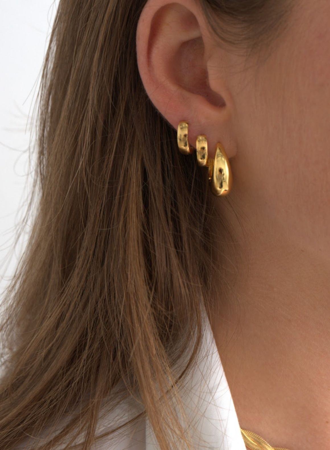 14K Gold Waterproof Hoop Earrings for Women - Hypoallergenic Dangle Earrings for Daily Wear, Swimming & Special Occasions