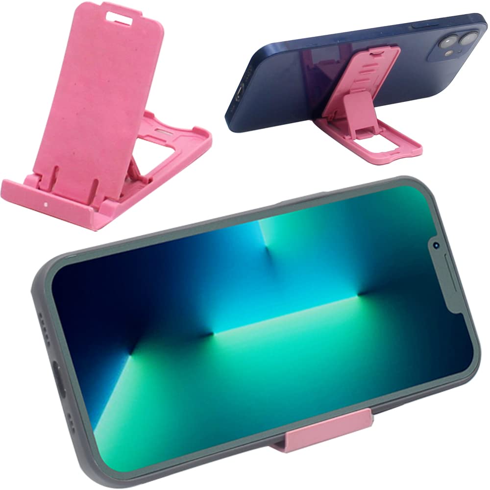 H&W 12-Pack Adjustable Foldable Phone Stand for Desk - Multi-Angle Viewing, Universal Phone Holder for iPhone & Android - Perfect for Watching Videos, Video Calls & Hands-Free Use (Mixed Colors)