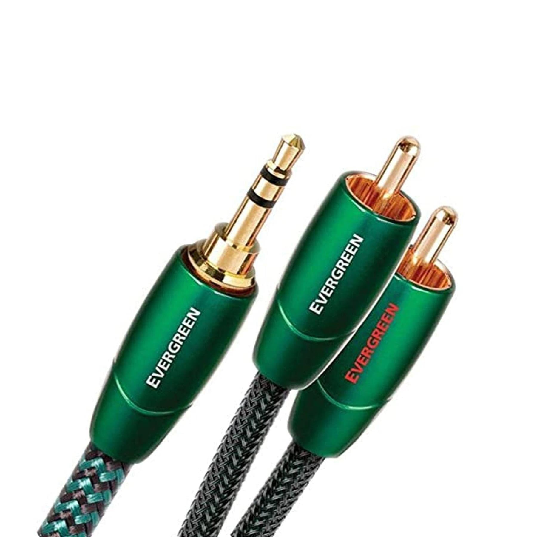 AudioQuest Evergreen 3.5mm to RCA Cable - Premium Stereo Audio Cable for Headphones to Amplifier - Perfect for Home Theater, DJ Equipment & Hi-Fi Systems