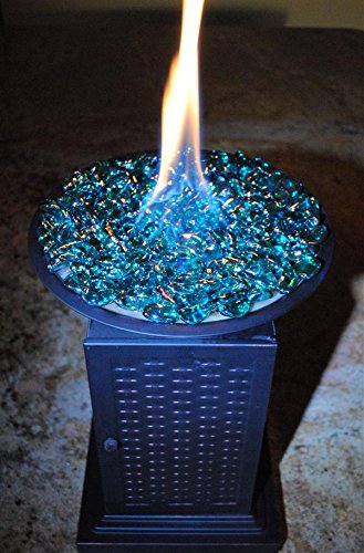 Glacier Blue Iridescent Fire Pit Glass - 22 Lb Bag for Outdoor Fireplace, Fire Bowl, and Backyard Fire Pit Decoration