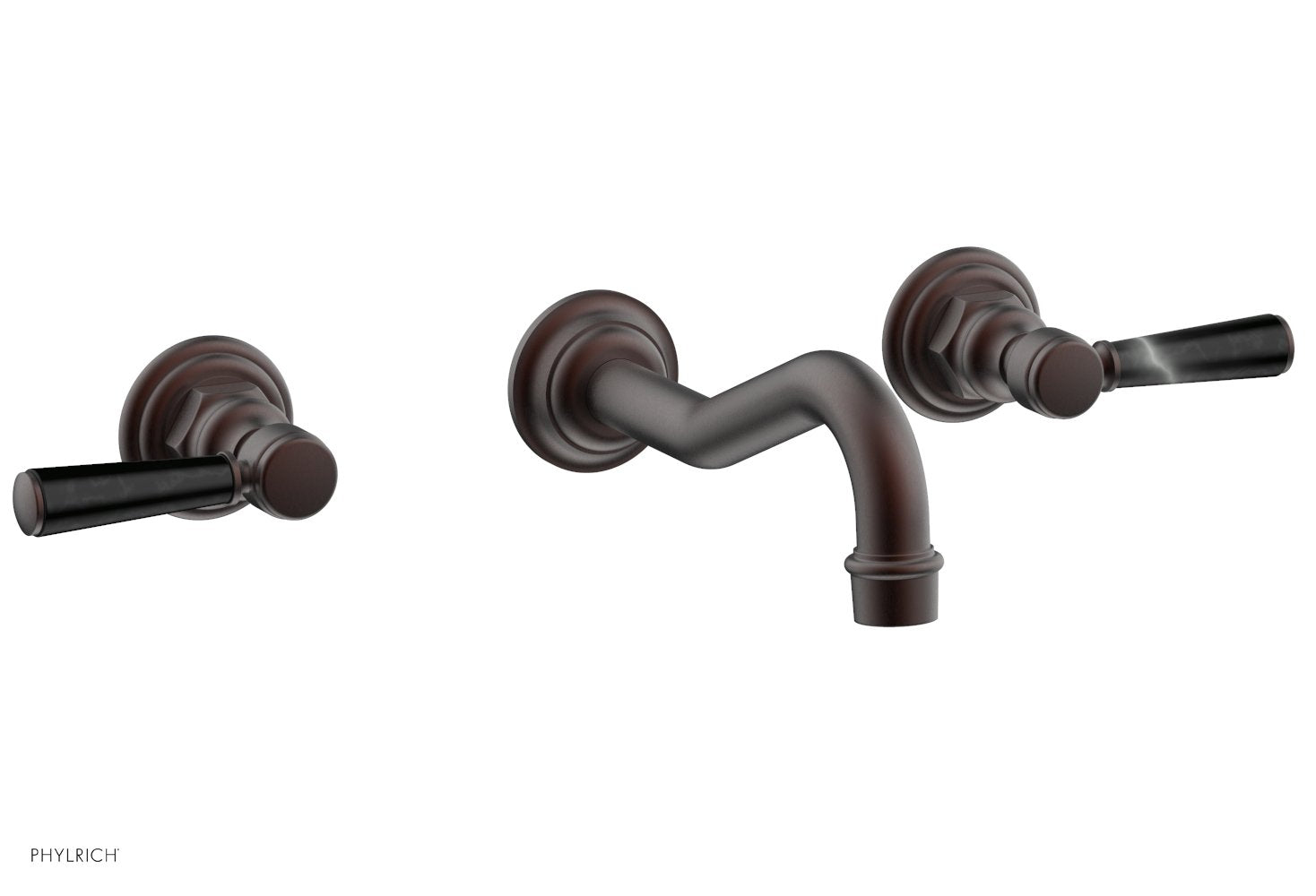 HENRI Wall Mounted Tub Faucet Set with Marble Lever Handles - 161 58 - Perfect for Modern Bathroom Renovations & Spa-Like Showower Experiences