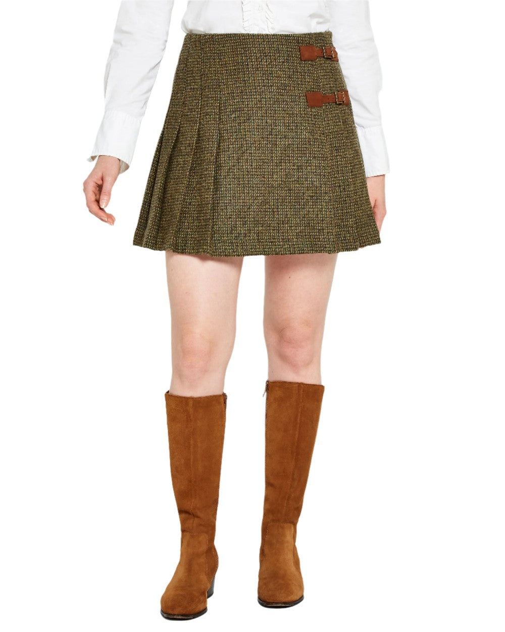 Dubarry Blossom Tweed Skirt for Women - Elegant A-Line Pleated Mini Skirt | Perfect for Office, Party & Spring Outfits
