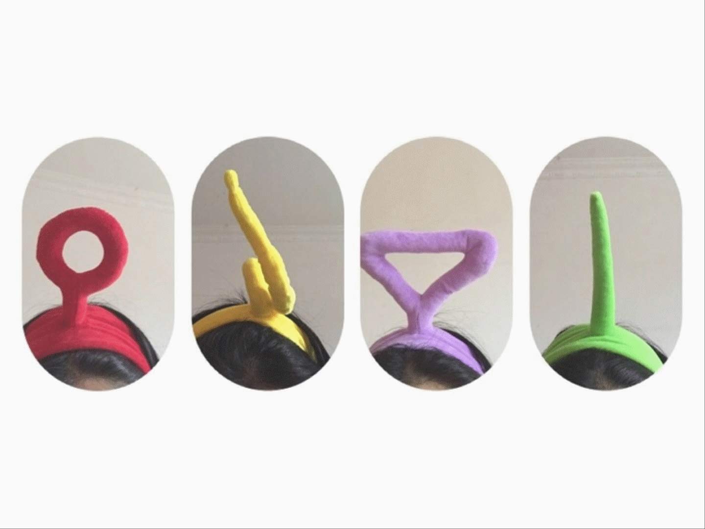 Teletubbies Po Hair Headband Set - 4 Pack Stretchy Head Wraps & Hair Ties for Women & Girls - Perfect for Cosplay, Costume Parties & Everyday Fashion Accessories