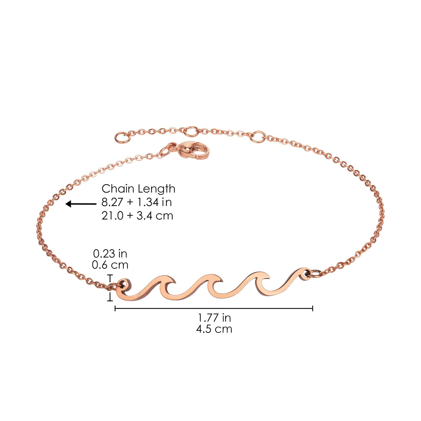 Wave Anklet for Women - Gold & Silver Plated Adjustable Boho Beach Ankle Bracelet | Ocean Wave Summer Foot Jewelry | Perfect Birthday Gift for Her, Beach Vacation & Festival Accessories