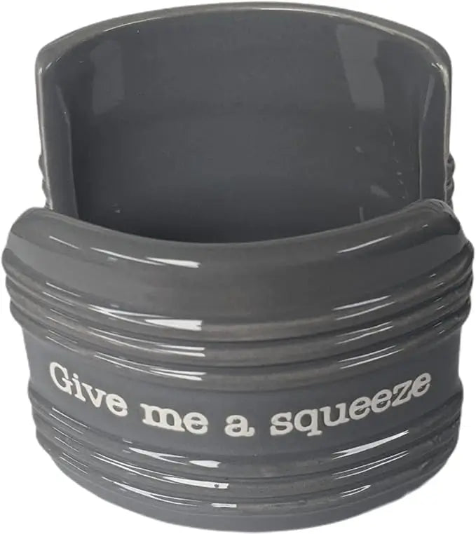 Non-Slip Gray Squeeze Sponge Holder for Kitchen Sink - Durable & Stylish Sponge Caddy for Dishwashing, Cleaning & Bathroom Use