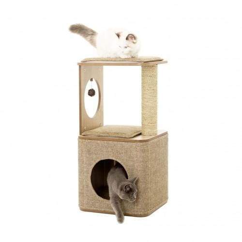 Lulu's World Lu Cubox High Oldish Cat Tree House - Multi-Level Cat Condo with Scratching Posts & Perches for Indoor Cats - Perfect for Play, Rest & Climbing in Home or Office