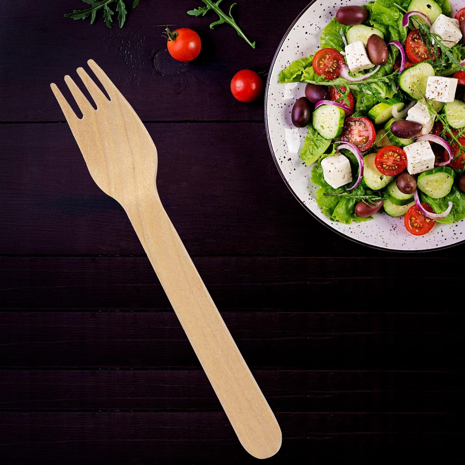 Eco-Friendly Disposable Wooden Forks - 250ct Biodegradable Plain Utensils for Parties, Picnics & Catering | Perfect Stix Green Fork 158-250ct
