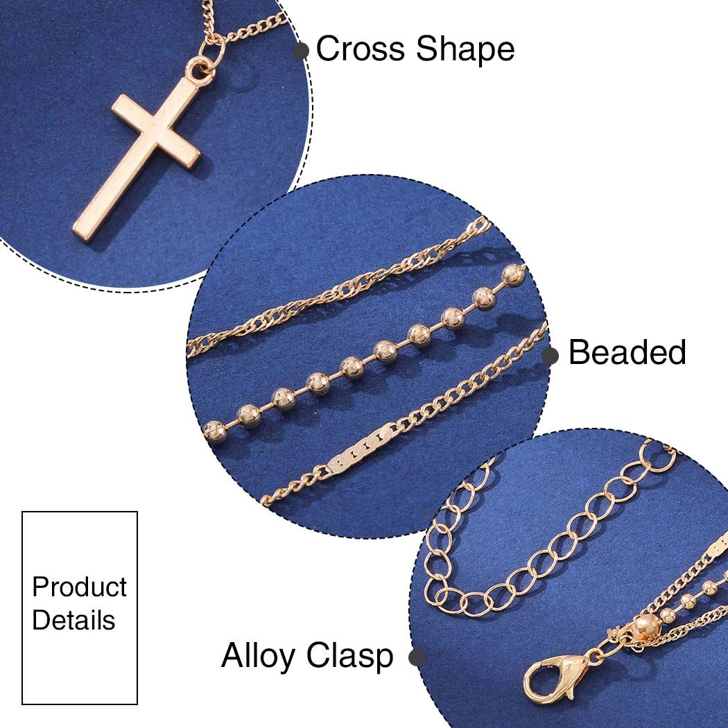 Sixexey Gold Layered Stackable Adjustable Necklace Set for Women - Perfect for Layering, Everyday Wear & Special Occasions