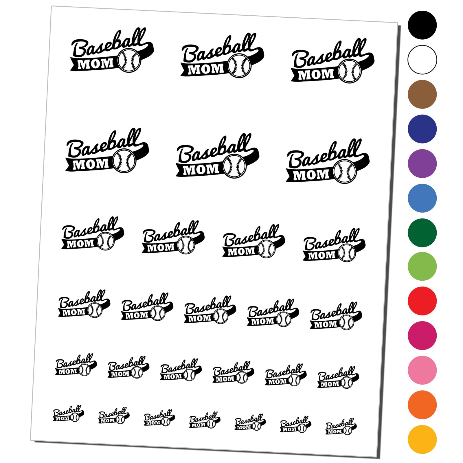Baseball Mom Banner Temporary Tattoo - Waterproof Fake Body Art Stickers Set for Sports Fans (Black, 1 Sheet) - Perfect for Baseball Games, Team Spirit Events & Fan Support