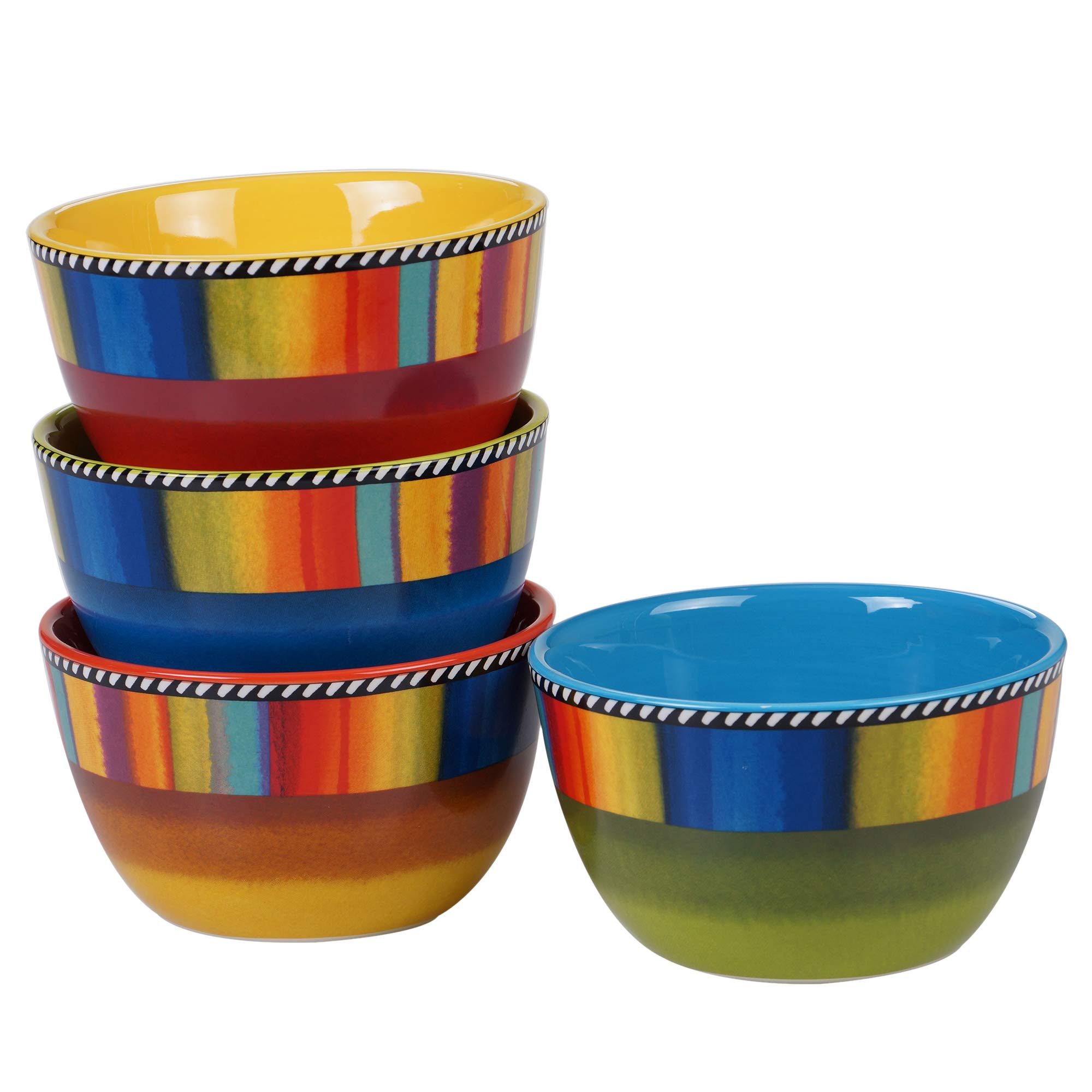 Certified International Sierra 16-Piece Dinnerware Set - Service for 4 - Vibrant Multicolor Plates, Bowls & Mugs - Perfect for Family Dinners, Entertaining Guests & Everyday Use