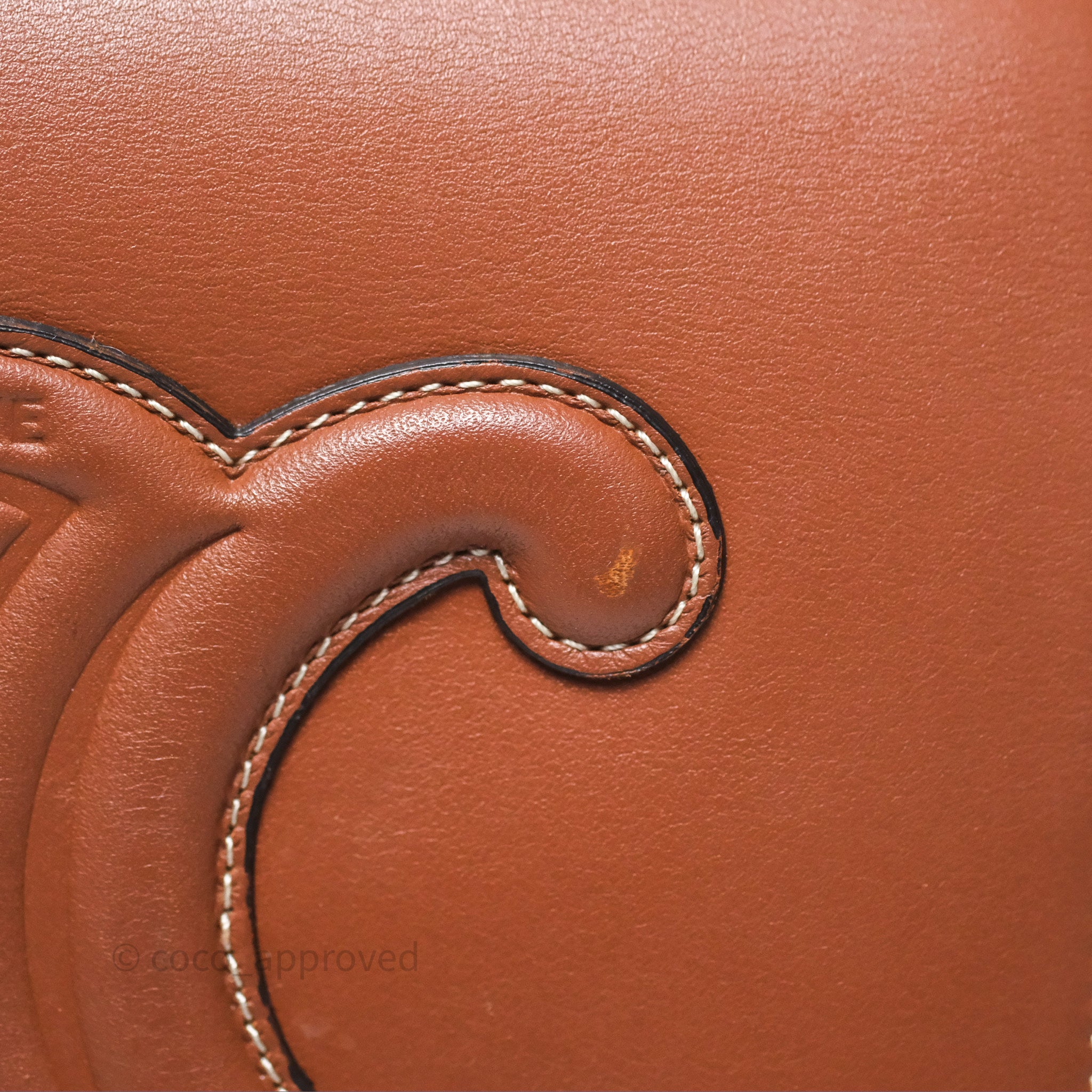 Celine Folco Triomphe Leather Crossbody Bag in Smooth Tan Calfskin - Perfect for Work, Travel & Everyday Elegance