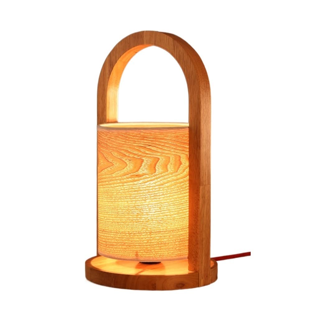 Modern Nordic Wooden LED Desk Lamp with E27 Socket - Adjustable Reading Light for Bedroom, Study & Office - Stylish Cylinder Table Lamp for Home Decor & Workspace Lighting