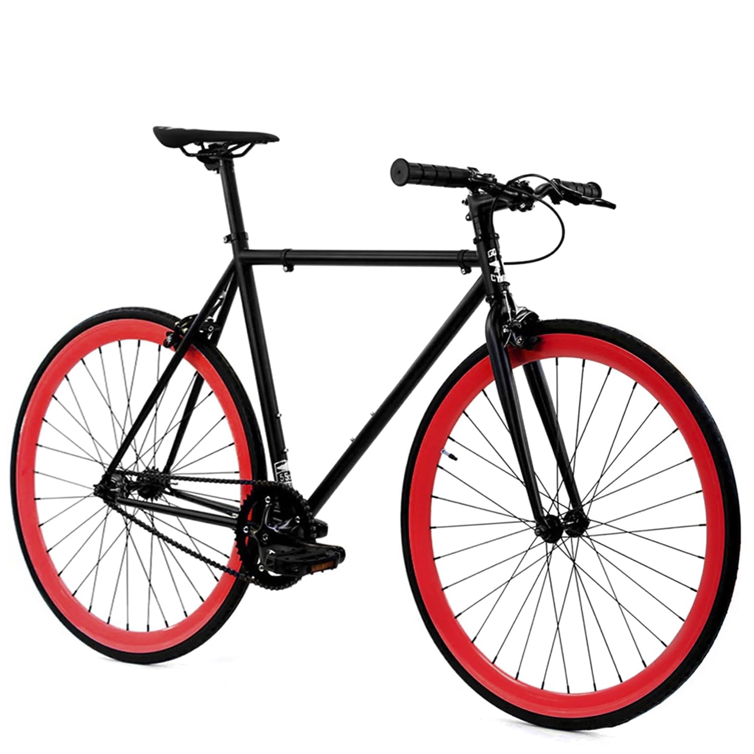Fixed Gear Single Speed Bike for Urban Commuting - Lightweight Steel Frame Bicycle with Front & Rear Brakes - Perfect for Teens & Adults (Multiple Sizes Available) - Great for City Riding, Exercise & Daily Commutes