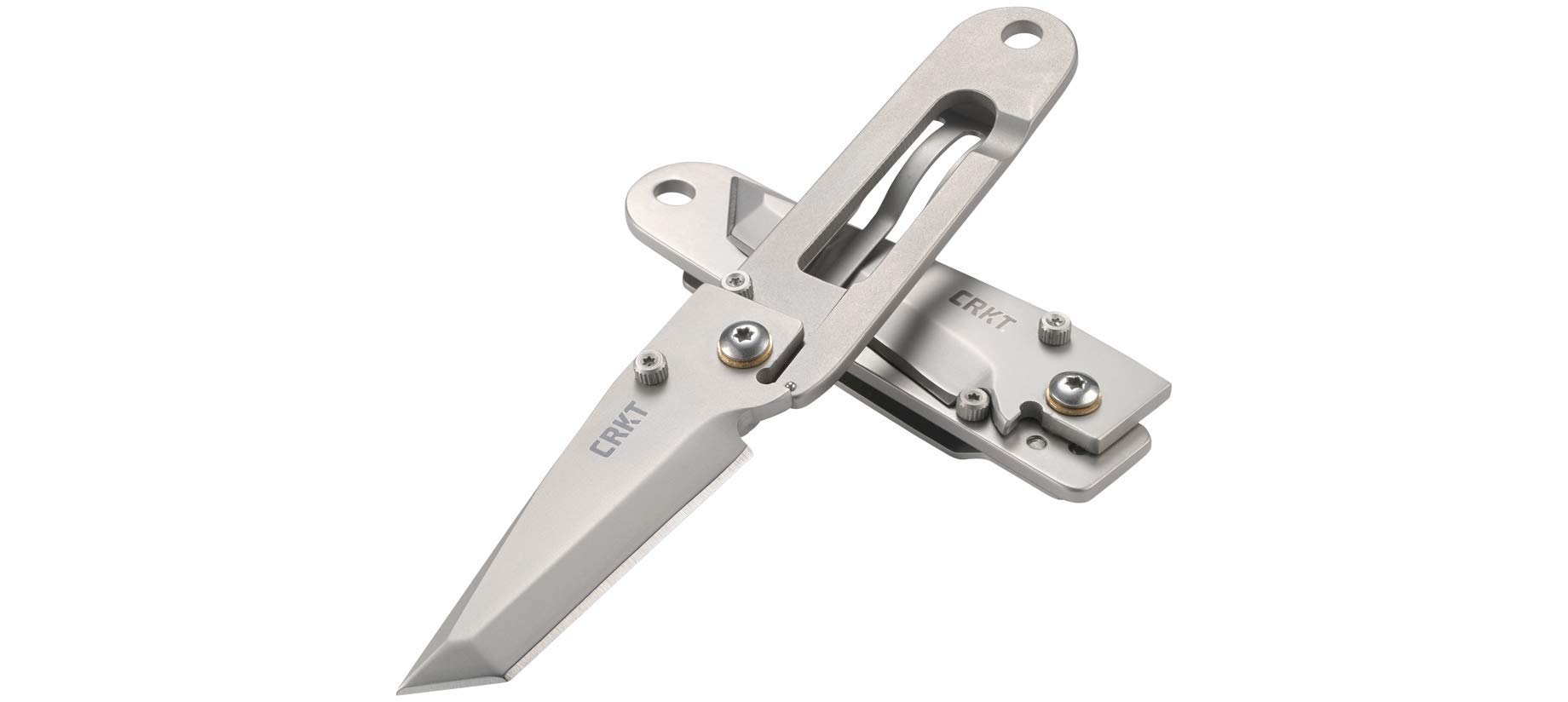 CRKT K.I.S.S. EDC Folding Pocket Knife - Compact Everyday Carry Knife with Dual Grind Tanto Blade, Frame Lock & Skeletonized Handle | Gray Plain Edge Tactical Knife for Camping, Hiking & Outdoor Survival