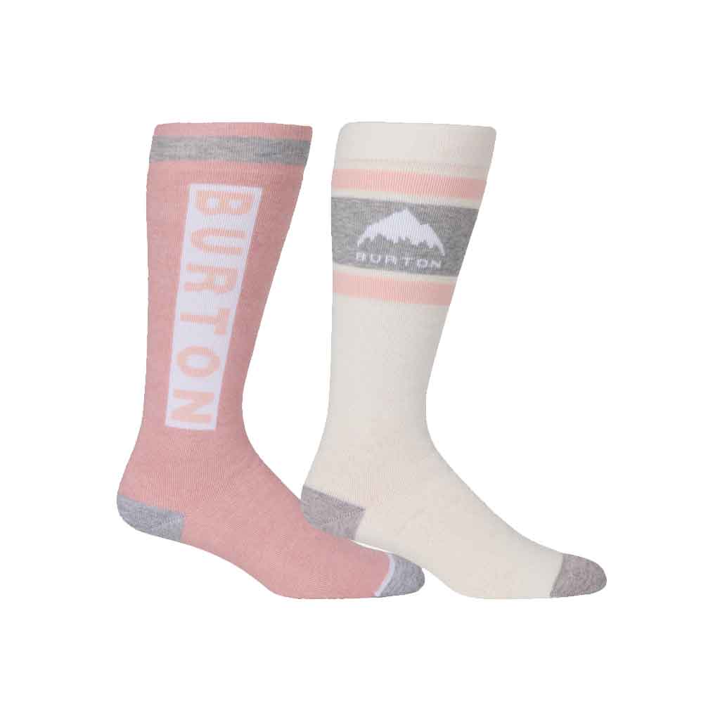 Burton 24/25 Women's Weekend Midweight 2-Pack Socks - Stout White | Warm & Comfortable Hiking & Snowboarding Socks for Outdoor Adventures