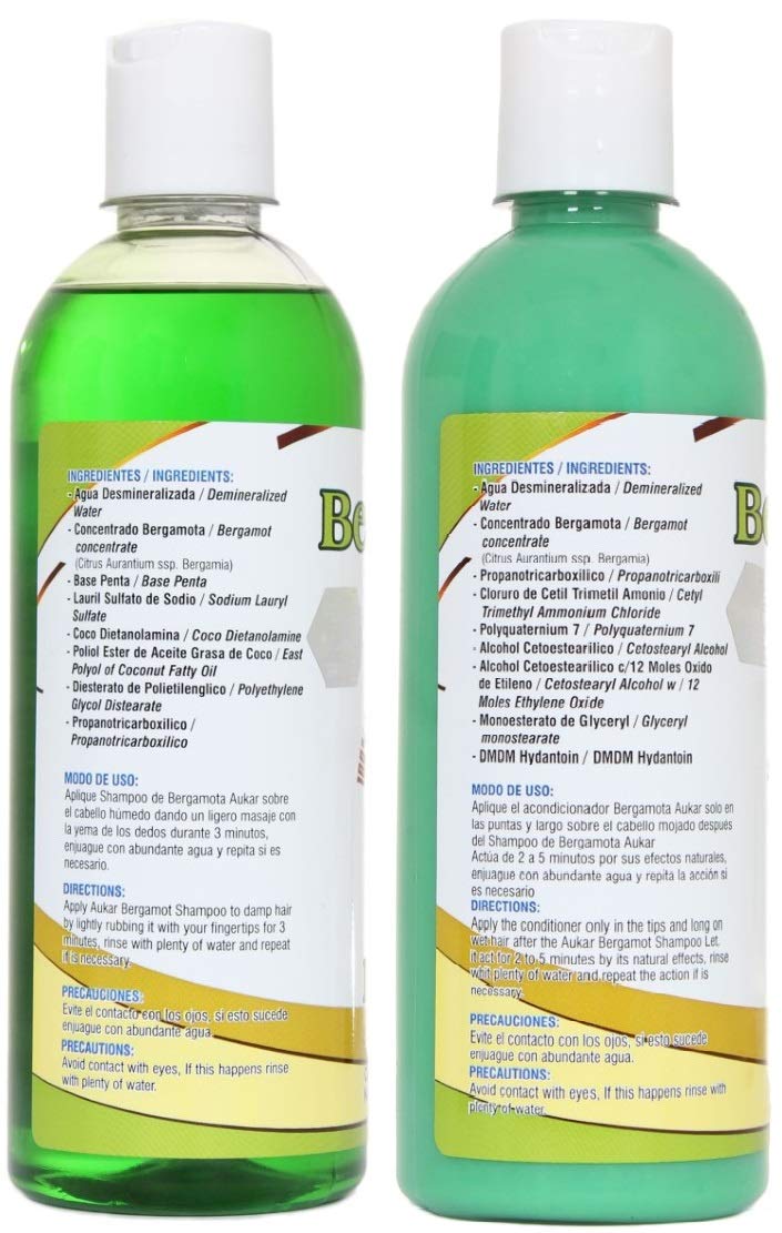 100% Natural Bergamot Shampoo & Conditioner Set with Bergamot Oil for Hair Regrowth - Moisturizing Treatment for Dry Hair, Adds Volume, Thickness & Shine - Perfect for Damaged Hair Care & Scalp Nourishment