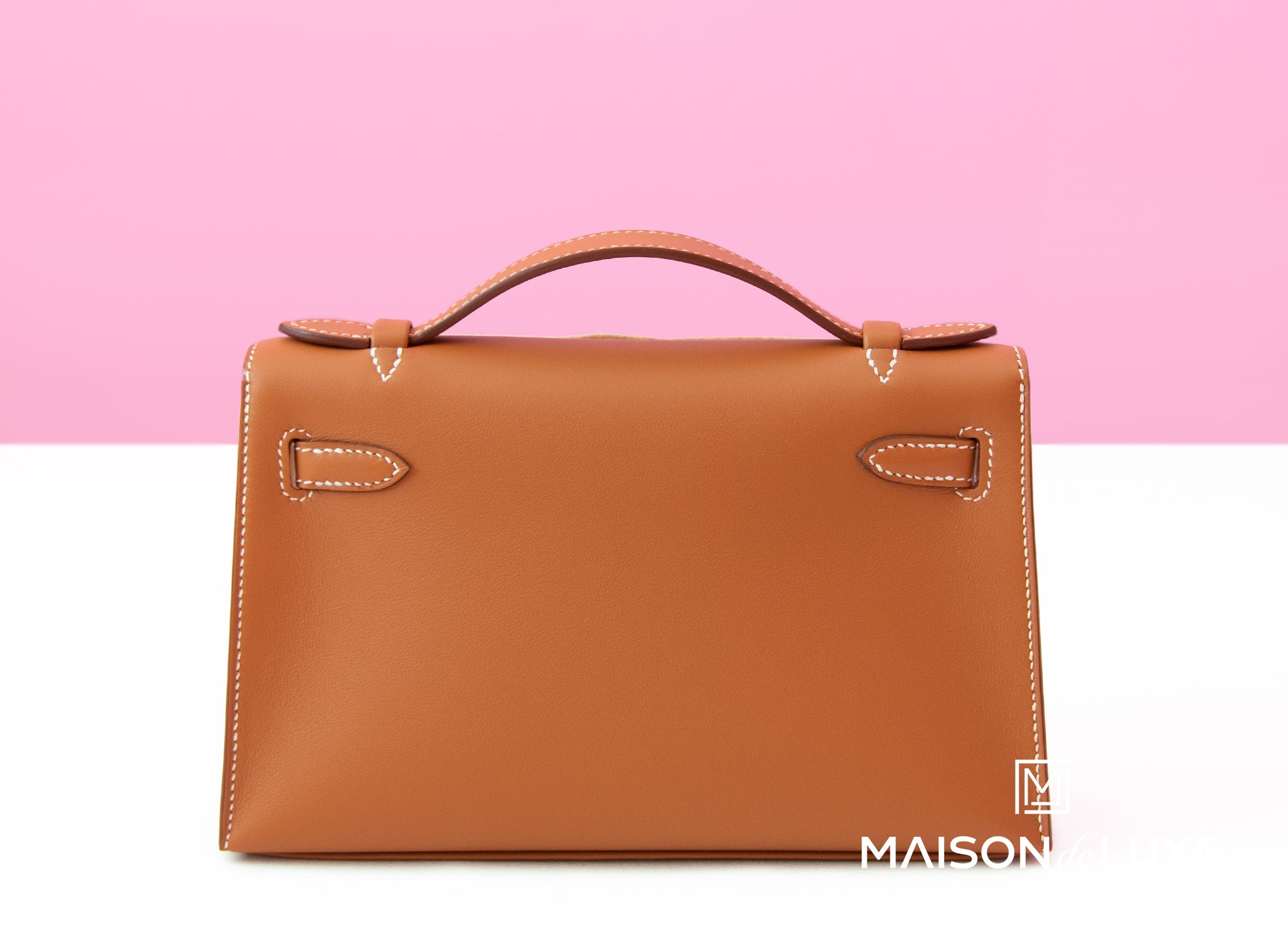 Authentic Hermes Mini Kelly Pochette Clutch in Gold with GHW - Swift Leather Luxury Crossbody Bag for Women, Perfect for Evening Parties & Special Occasions