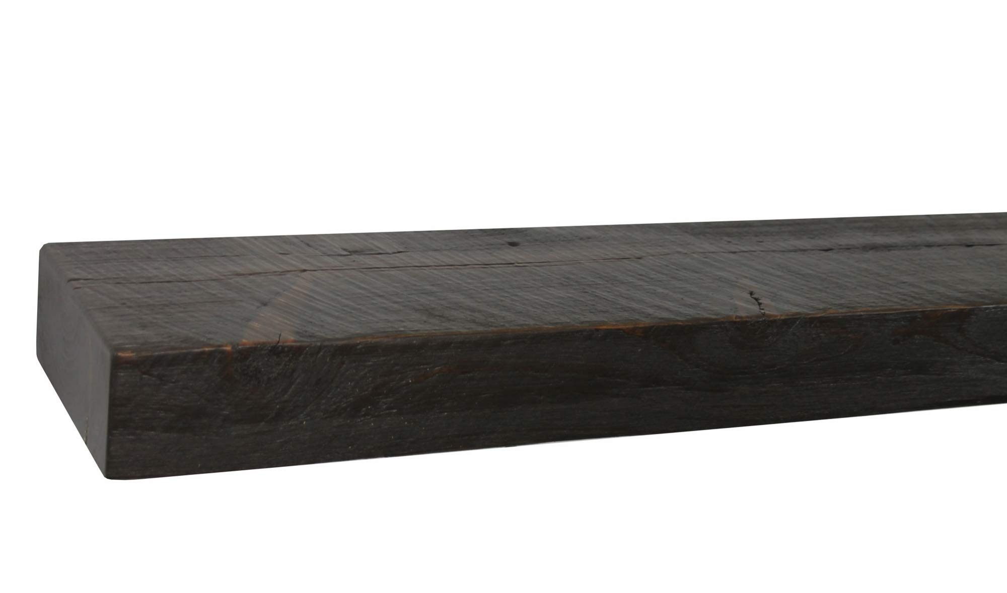 Joel's Antiques - 72 Inch Natural Wood Floating Shelves for Wall - Heavy Duty Rustic Fireplace Mantel & Bookshelf - Mocha Brown 72x7x3 Inches - Perfect for Living Room, Bedroom & Home Office Decor - Wall Mounted Shelf for Displaying Books, Photos & Decorative Items