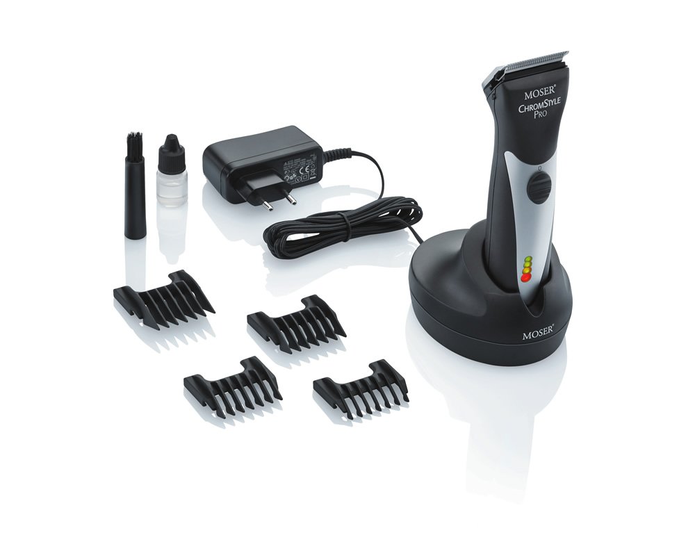MOSER 1871 CHROMSTYLE PRO Professional Hair Clipper with Li-ion Battery (100-240V) - Cordless Hair Trimmer for Barbers & Home Use