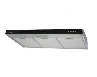 Ellane 60cm/90cm Slimline Hood with Black Panel EH 9280 + Ellane WG 248SV 3 Burner Glass Hob - Modern Kitchen Range Hood & Cooktop Combo for Home Cooking & Ventilation