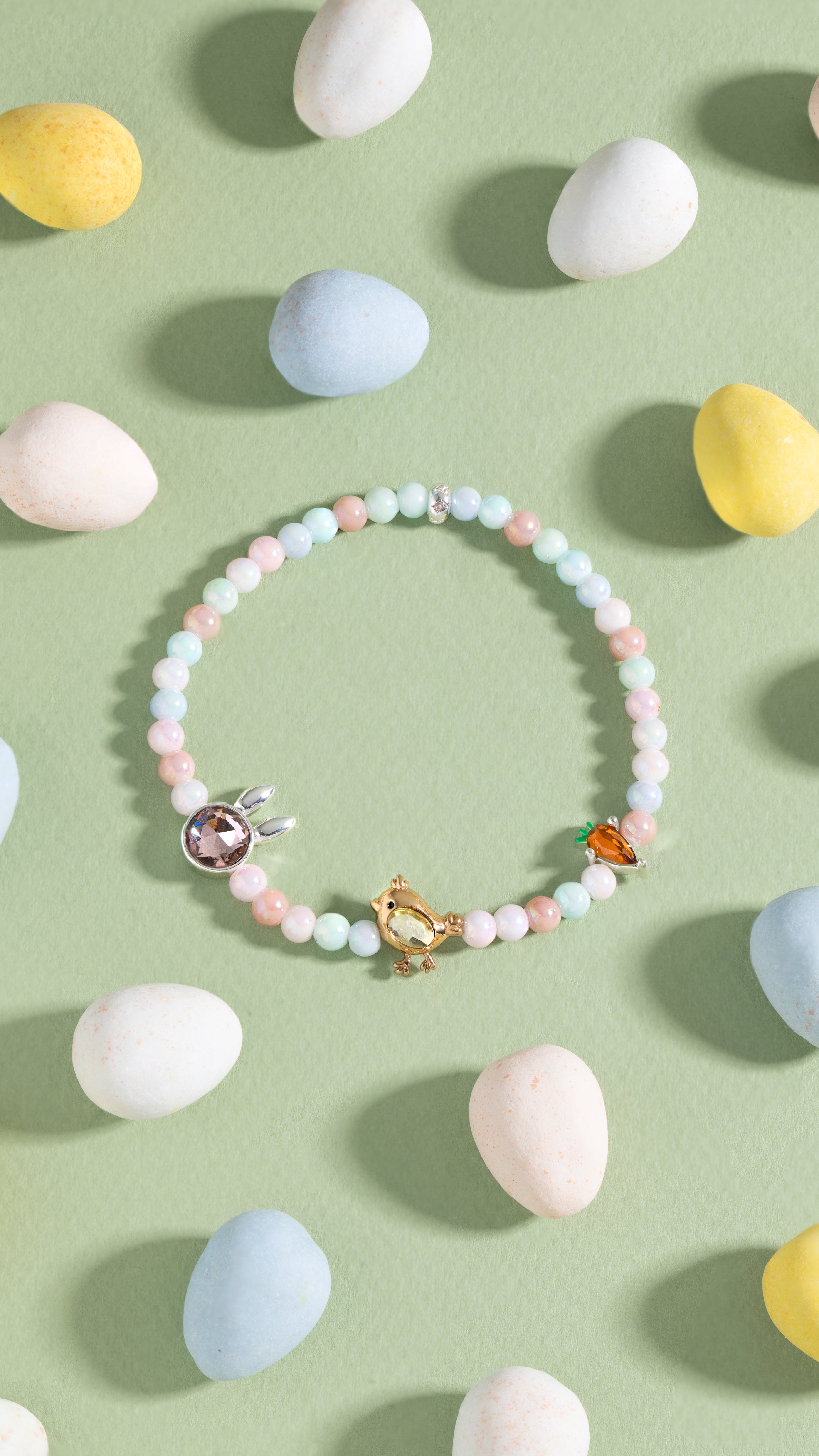 Crystal Bunny Stretch Bracelet for Women - Adjustable Elastic Beaded Jewelry - Perfect for Easter Gifts, Birthday Party Favors & Everyday Wear