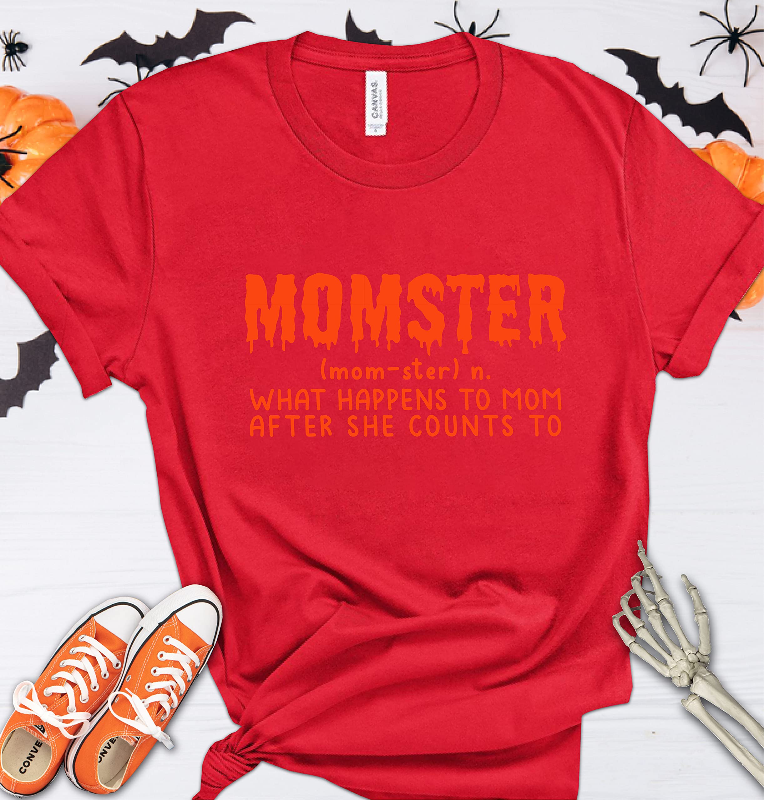 Scary Halloween T-Shirts for Women - Horror Monster Graphic Tees - Best Halloween Gift Ideas for Mom - Blood Splatter Design Cotton Shirts | Perfect for Halloween Parties, Costume Contests & Spooky Outfits
