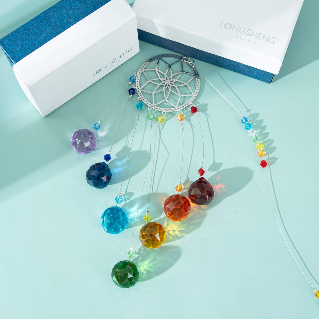 Bauhinia Chakra Crystal Ball Suncatcher - Rainbow Maker for Wedding, Home & Garden Decor - Window Hanging Pendant for Meditation, Feng Shui & Positive Energy