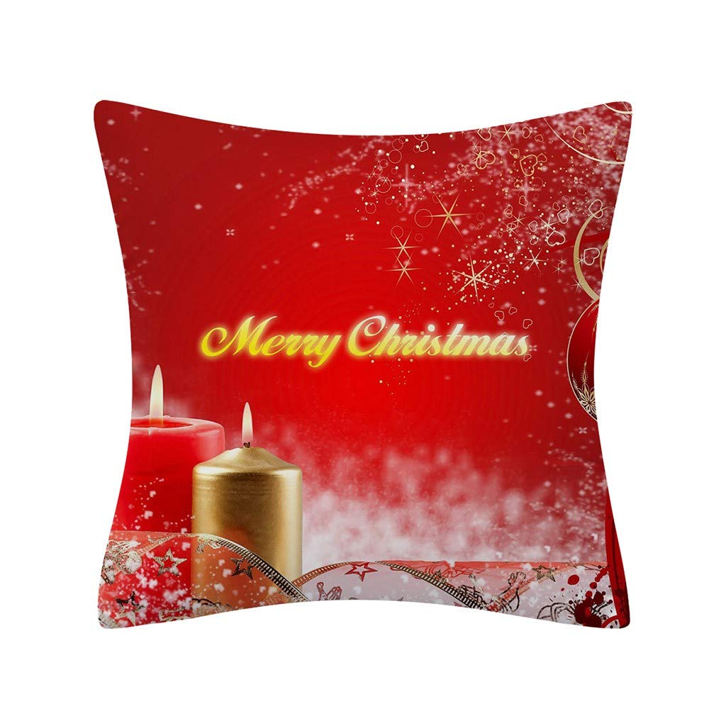 FZAI Glitter Polyester Christmas Pillow Cover & Sofa Cushion Case Set - Decorative Throw Pillow Covers for Living Room, Bedroom, and Holiday Home Decor