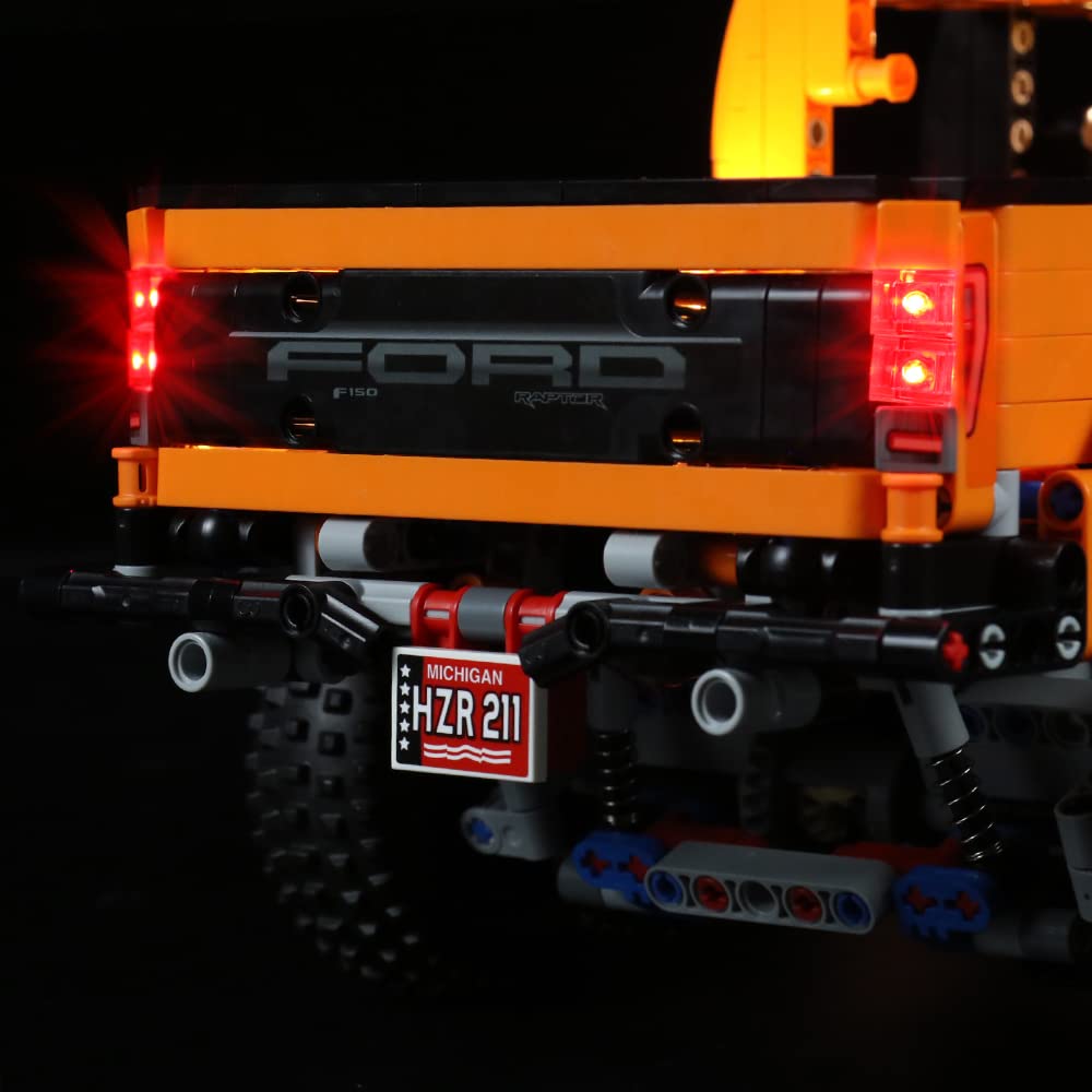 LMTIC LED Lighting Kit for Lego Technic Ford F-150 Raptor 42126 - Compatible with Lego Raptor Truck Building Set - DIY Model Car Light Enhancement for Display & Night Play (Lego Set Not Included)