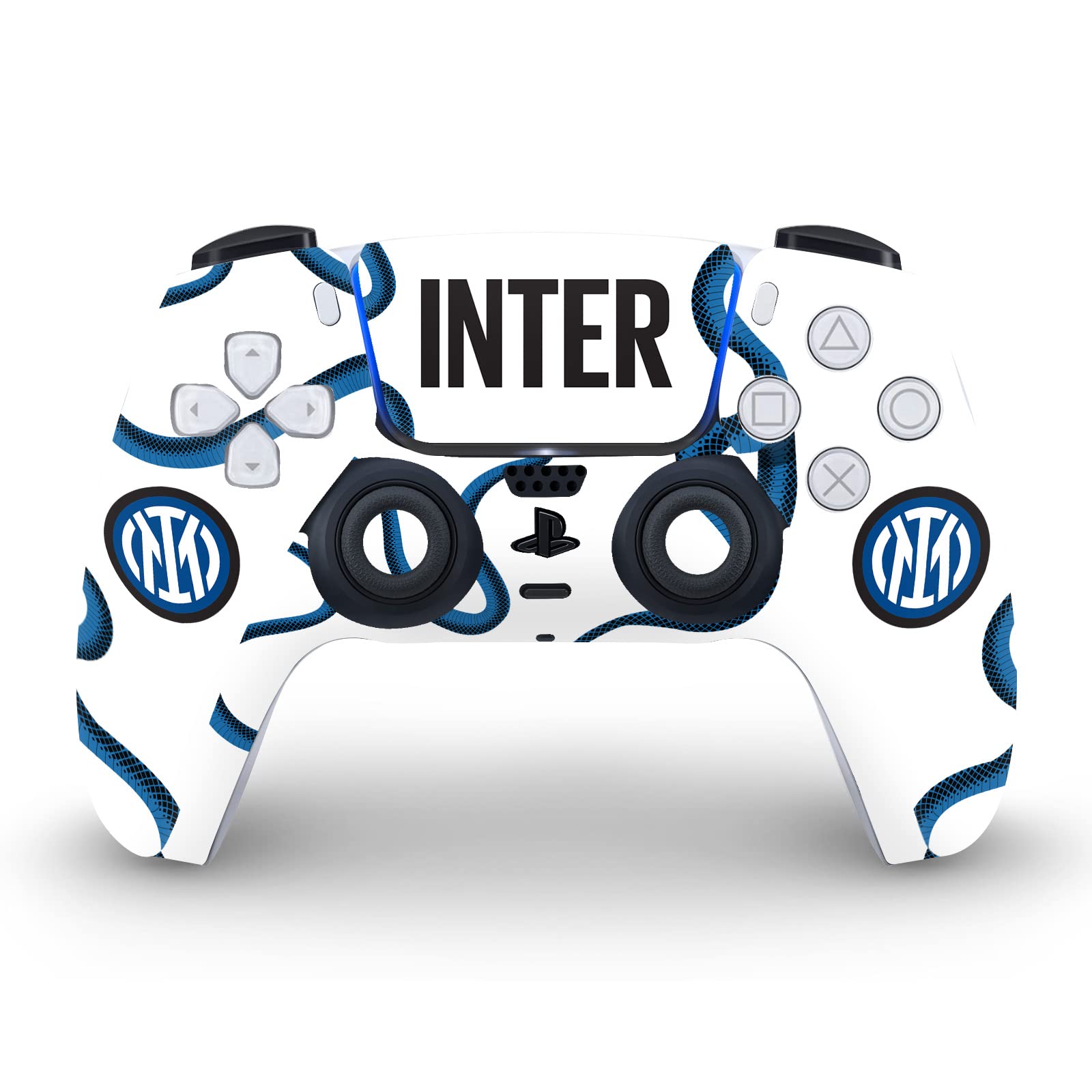 Officially Licensed Inter Milan Away 2021/22 Crest Kit Matte Vinyl Faceplate Sticker for PS5 & Controller - Custom Gaming Skin Decal Compatible with Sony PlayStation 5 Disc Console & DualSense - Perfect for Soccer Fans & Gamers