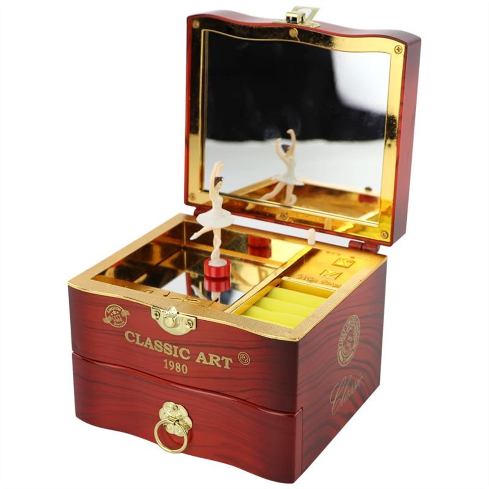 DIY Rotating Ballerina Music Jewelry Box - Handcrafted Wooden Tabletop Decor with Storage for Rings & Necklaces - Perfect for Bedroom, Home Decor, and Gift Giving (Color: A, Size: One Size) - Ideal for Music Lovers, Dance Enthusiasts & Jewelry Organizers