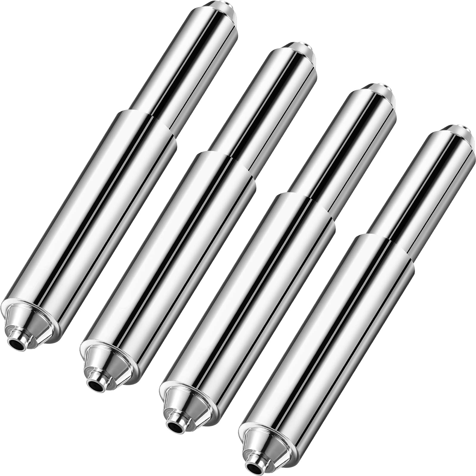 Shappy 4-Pack Silver Spring Loaded Toilet Paper Roller Holder Replacement - Durable Plastic Bathroom Tissue Dispenser Insert for Home, Office & RV Use