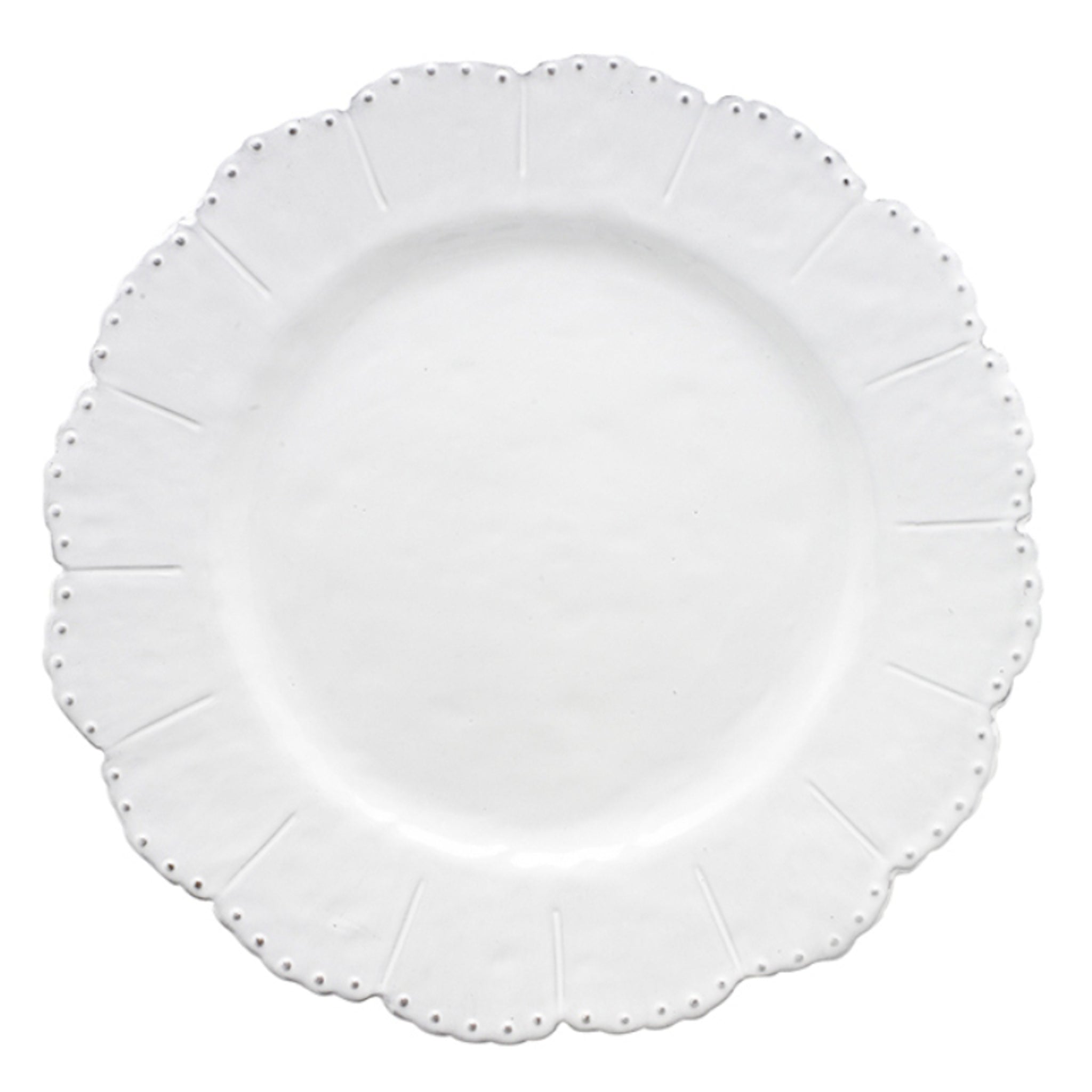 Bella Bianca Beaded Dinner Plate - Elegant Decorative Porcelain Plate for Formal Dining, Wedding, and Special Occasions