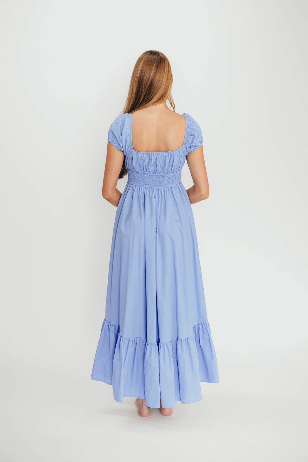 Light Blue Hannah Midi Dress for Women | Flowy Summer Dress with Pockets | Perfect for Beach Vacations, Brunch Dates & Casual Outings