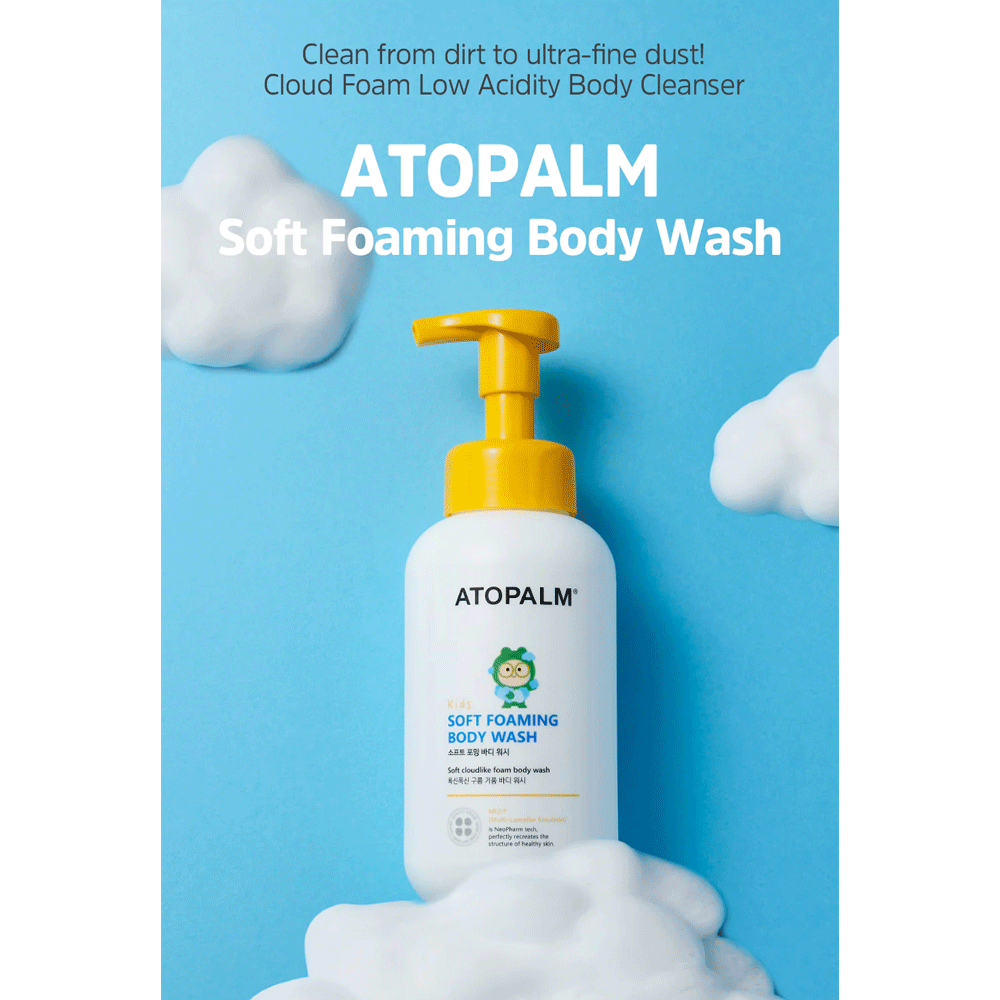 ATOPALM Gentle Foaming Body Wash for Kids - 460ml (22AD) | Hypoallergenic & Moisturizing | Perfect for Sensitive Skin & Daily Bath Time