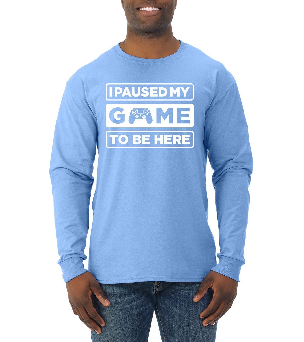 Funny Gaming Sports Long Sleeve Shirt for Men - I Paused My Game to Be Here - Perfect for Gamers, Esports, and Casual Wear
