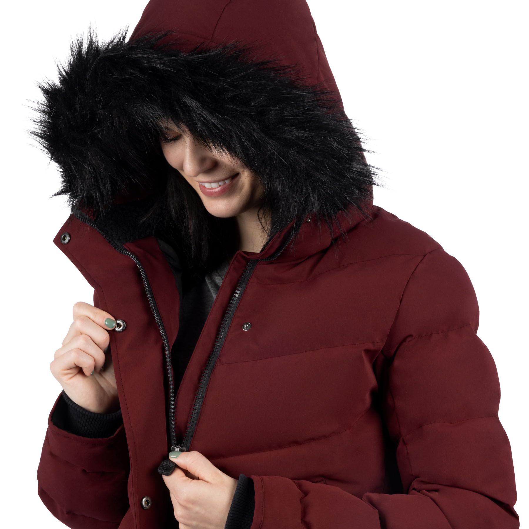 FXR Women's Sage Jacket 2025 - Waterproof Snowmobile Jacket for Cold Weather (Merlot/Black, Medium) | Perfect for Skiing, Snowboarding & Winter Outdoor Activities
