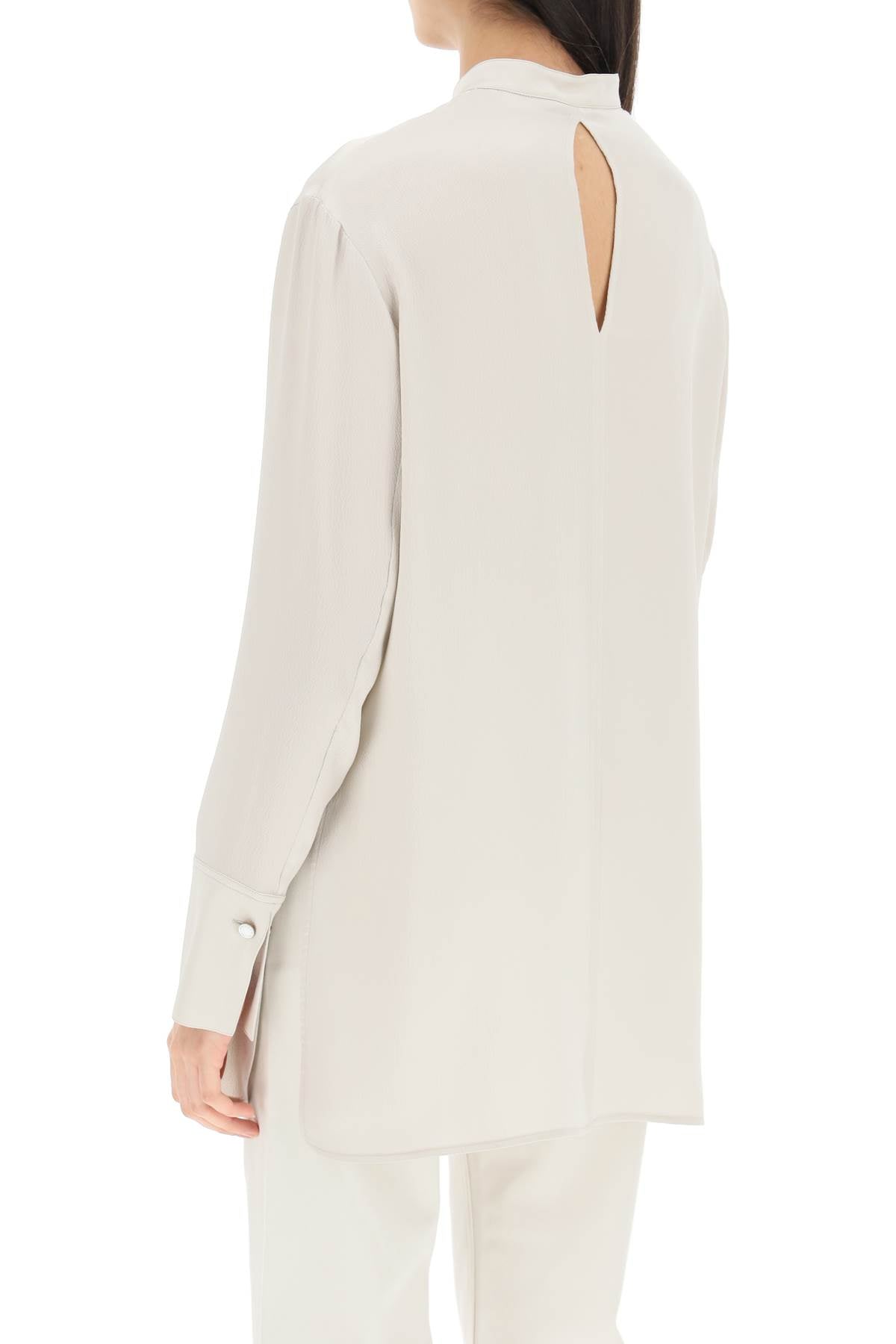 Agnona Hammered Silk Satin Blouse for Women | Elegant Luxury Shirt | Perfect for Office, Party & Special Occasions