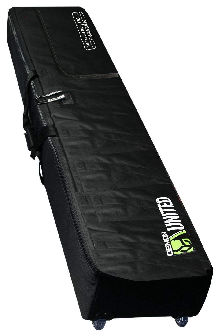 DEMON UNITED 2020 Phantom Flight Snowboard Travel Bag - Padded Double Snowboard Bag with XL Wheels for Airline & Airport Travel | Durable Snowboard Gear for Winter Sports & Mountain Vacations