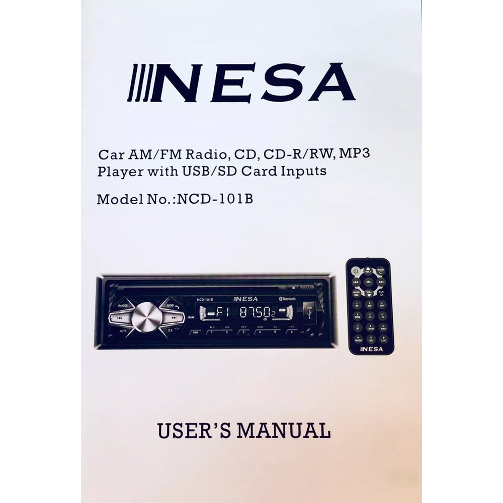NESA NCD 101B Single DIN Car CD Player with 32GB USB Playback, AUX Input & Bluetooth 3.0 - In-Car Entertainment System for Music Streaming and Hands-Free Calling